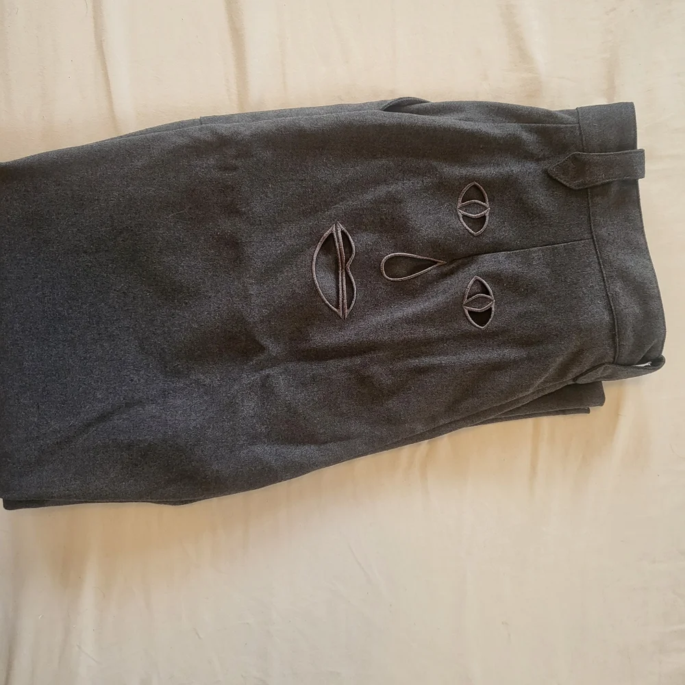 Fashion Brand Company Gray Trousers with Face Design - Picture 2 of 4